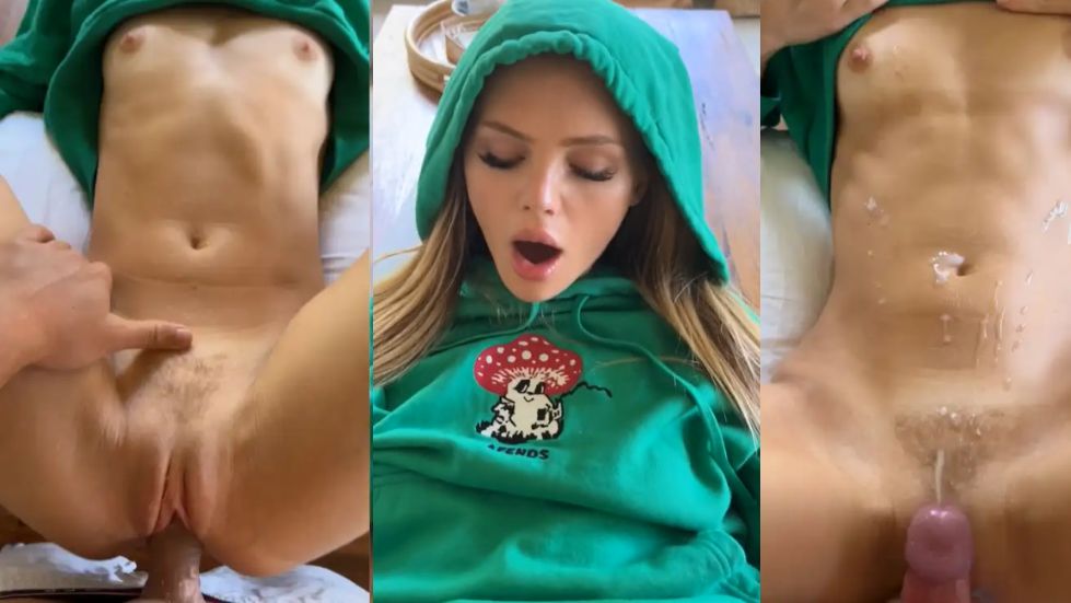 Mila Sobolov Quickie On Dining Room Table In A Green Hoodie Onlyfans Video Leaked