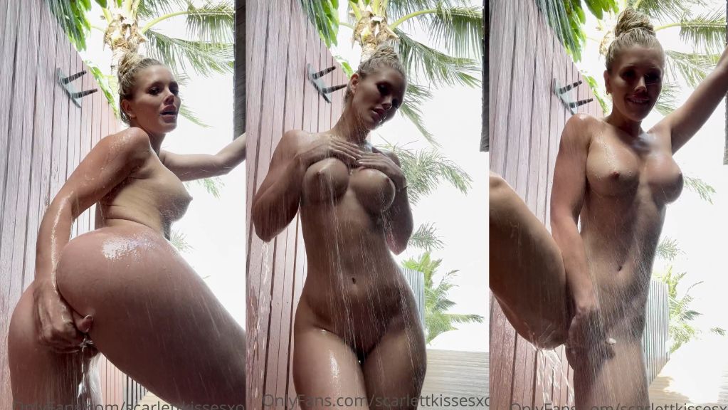 ScarlettKissesXO Perfect Beauty Outdoor Shower Masturbation Onlyfans Video Leaked