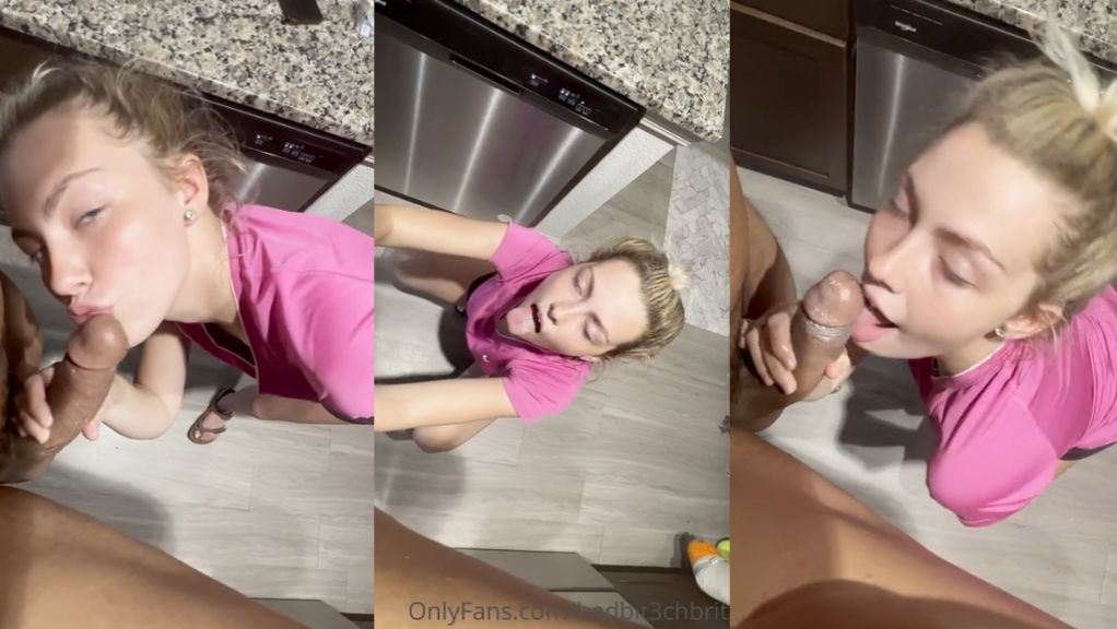 Badbrittxo Gives Deep Throat Blowjobs In Kitchen Onlyfans Video Leaked