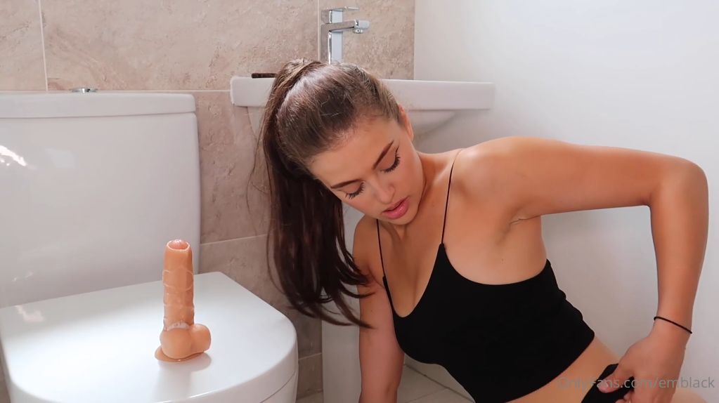 Emily Black Blows And Rides Dildo In Bathroom Onlyfans Video Leaked