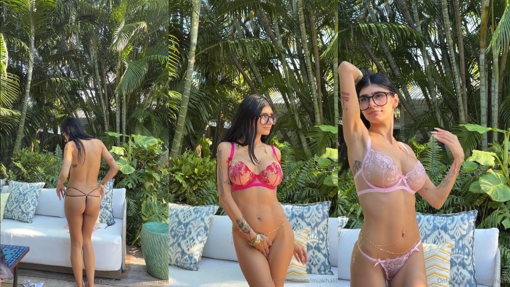 Mia Khalifa Outdoor Lingerie Try On Haul Onlyfans Video Leaked